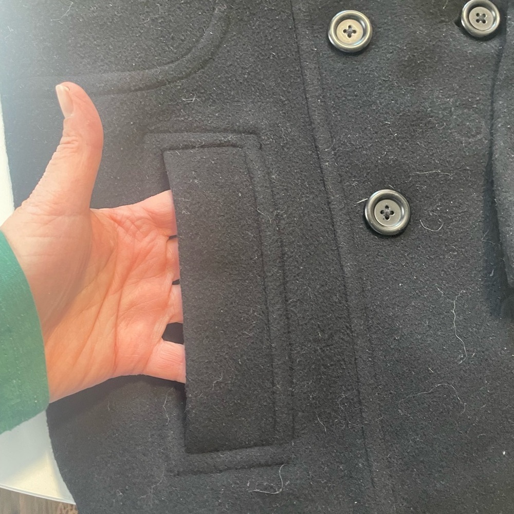 Croft & Barrow Classic Black Pea Coat - Picture 2 of 7